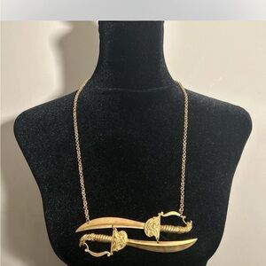 Rare vintage double sword necklace